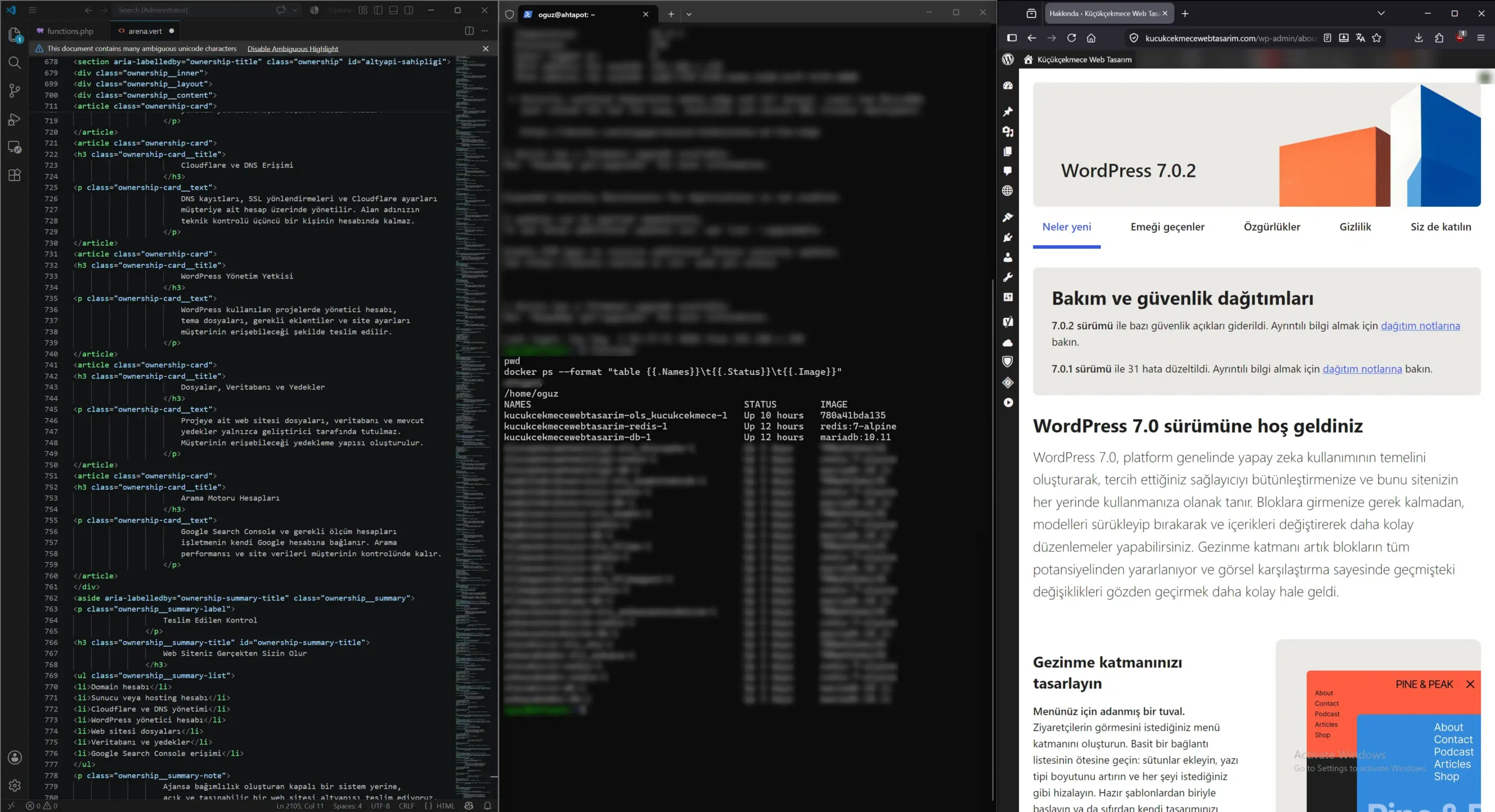 VS Code, WordPress ve Ubuntu Docker çalışma ortamı